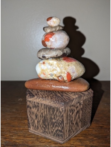 6 Stone Cairn(Michigan Pudding & Petosky Stones)